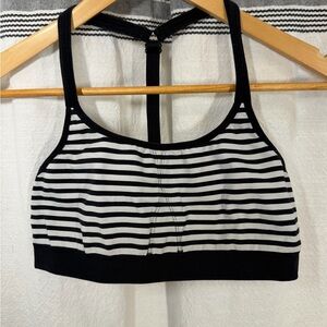 Athleta Striped Black and White Women's Sports Bras- 3 count, size M
